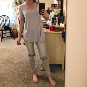 American Eagle Soft and Sexy Sky Blue Blouse Tee